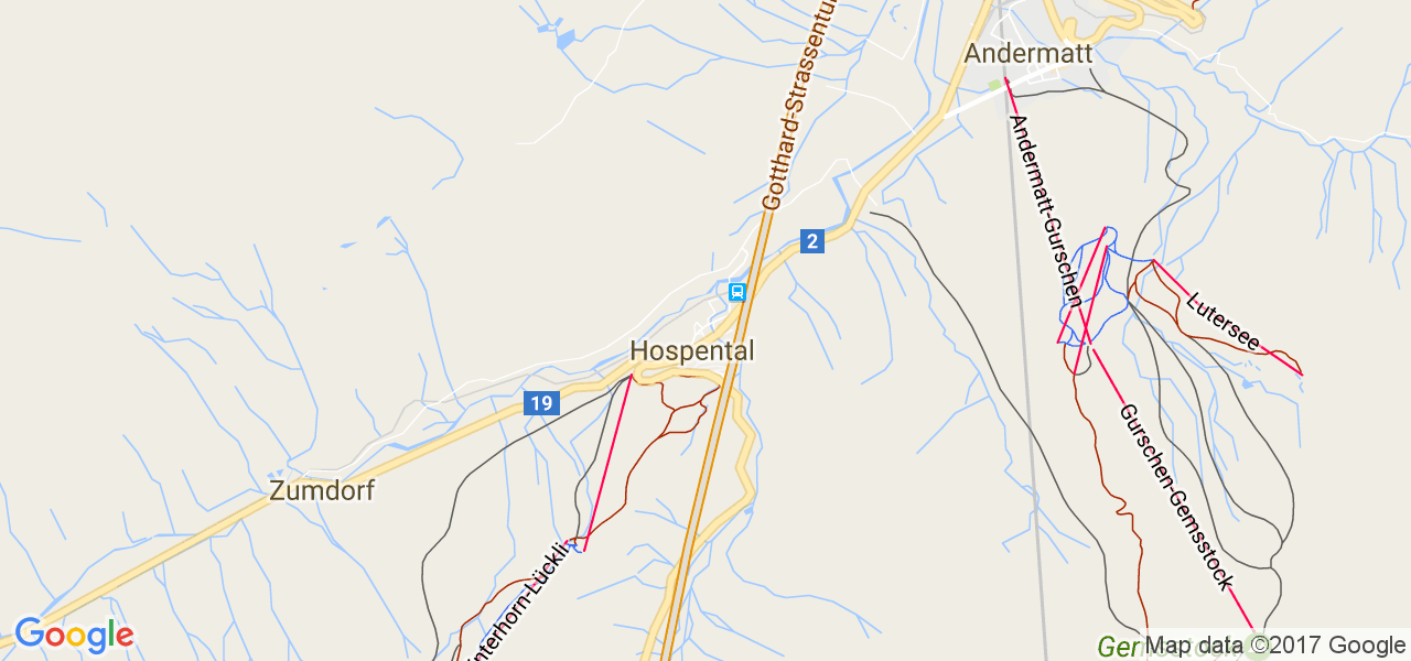 map de la ville de Hospental