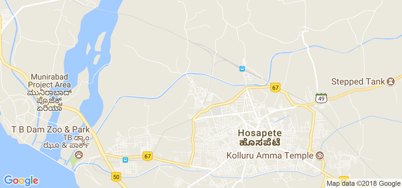 map of the city of Hospet