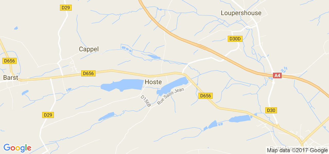 map de la ville de Hoste