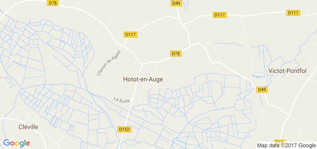 map de la ville de Hotot-en-Auge