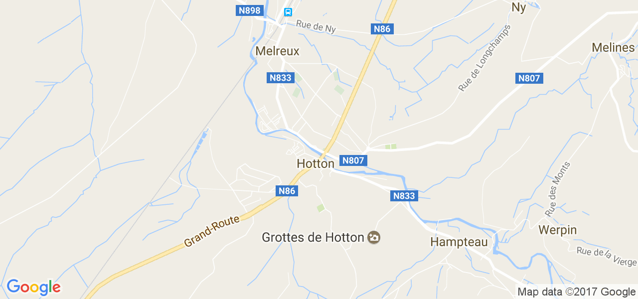 map de la ville de Hotton