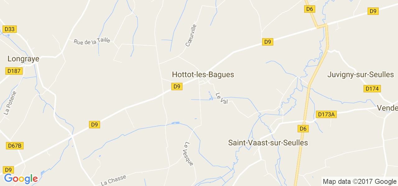 map de la ville de Hottot-les-Bagues