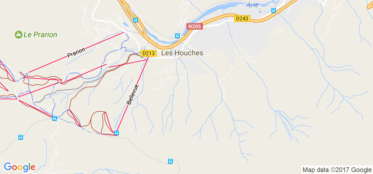 map de la ville de Houches