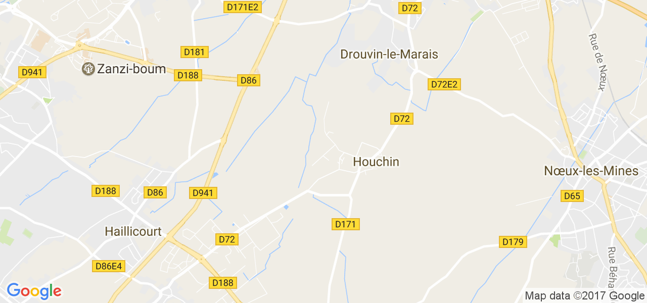 map de la ville de Houchin