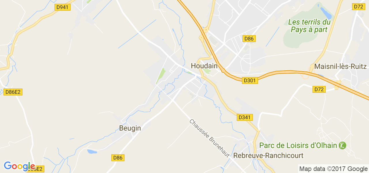 map de la ville de Houdain