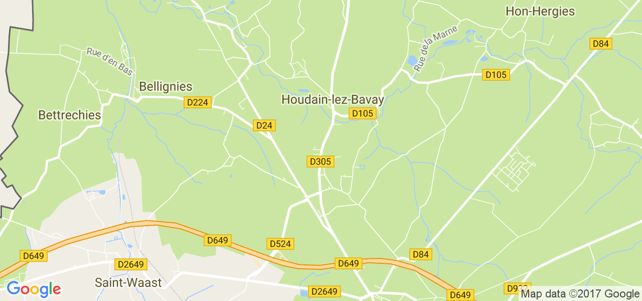 map de la ville de Houdain-lez-Bavay