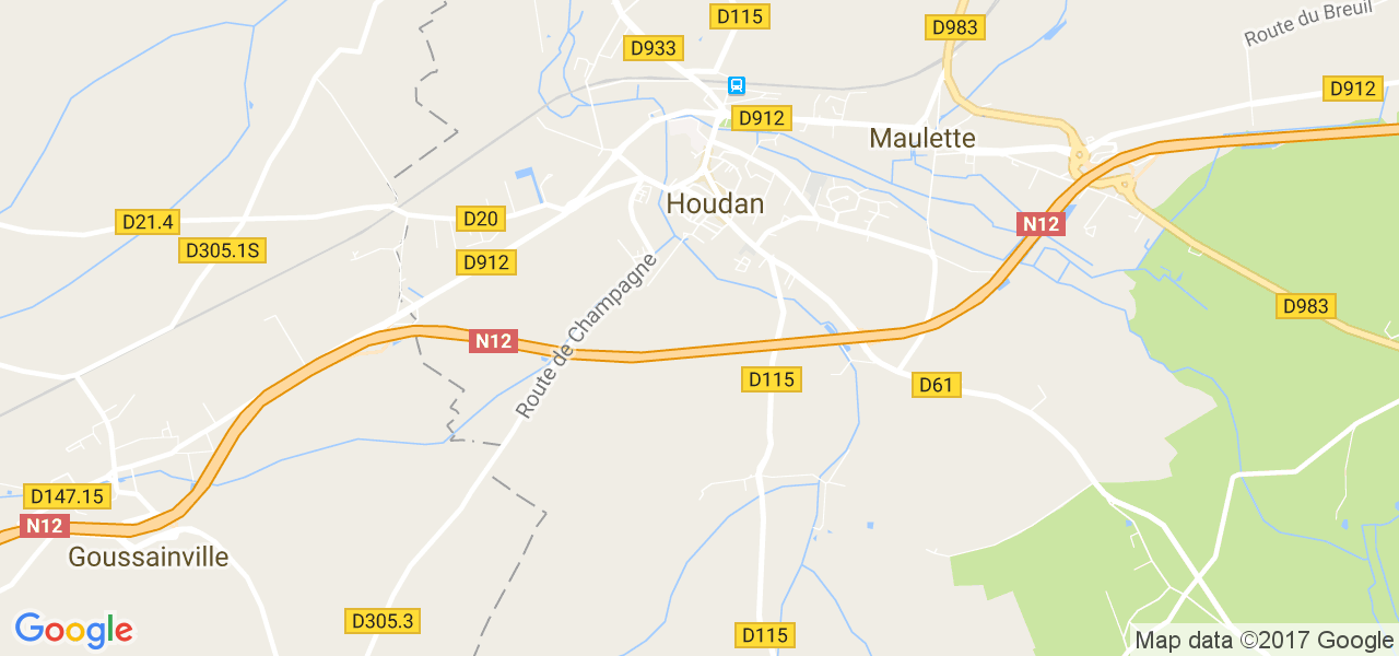 map de la ville de Houdan