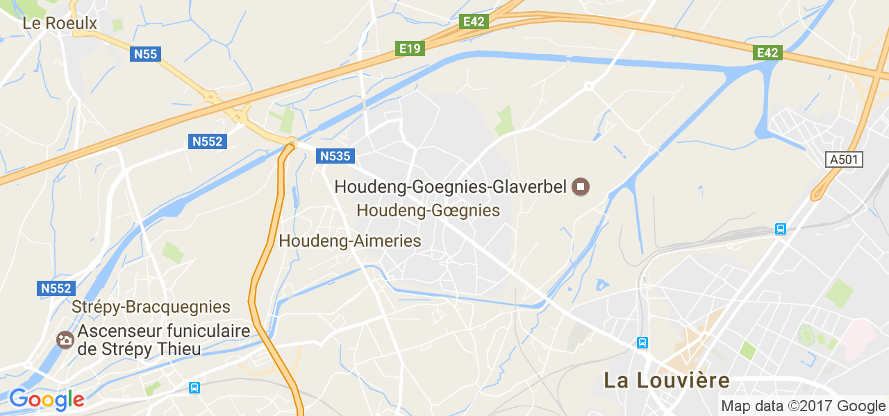 map de la ville de Houdeng-Goegnies