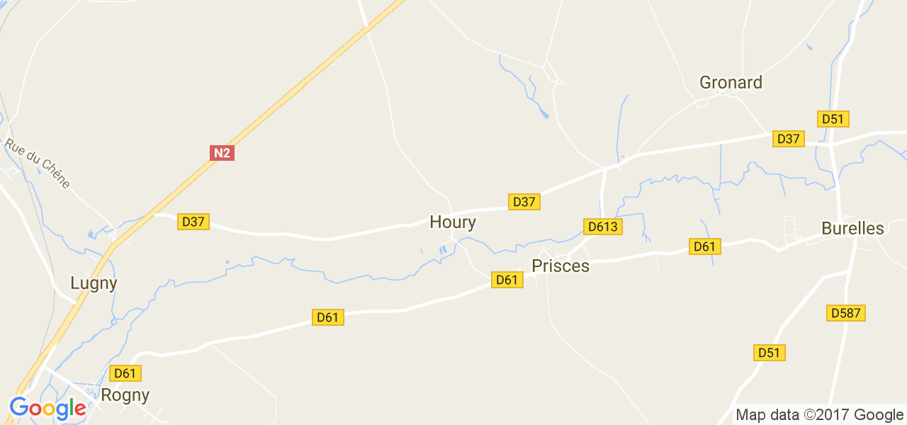 map de la ville de Houry