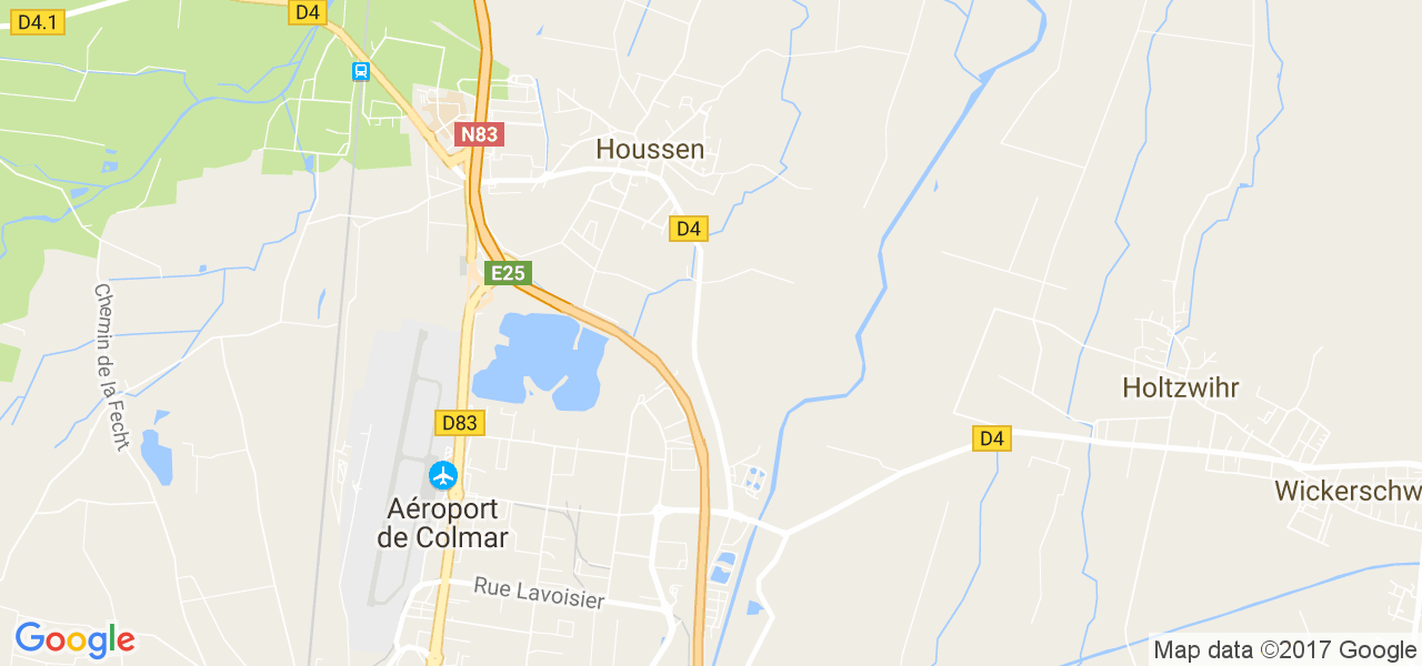 map de la ville de Houssen