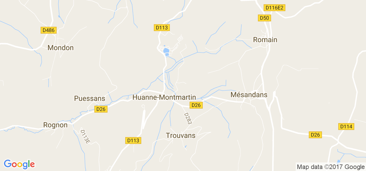 map de la ville de Huanne-Montmartin