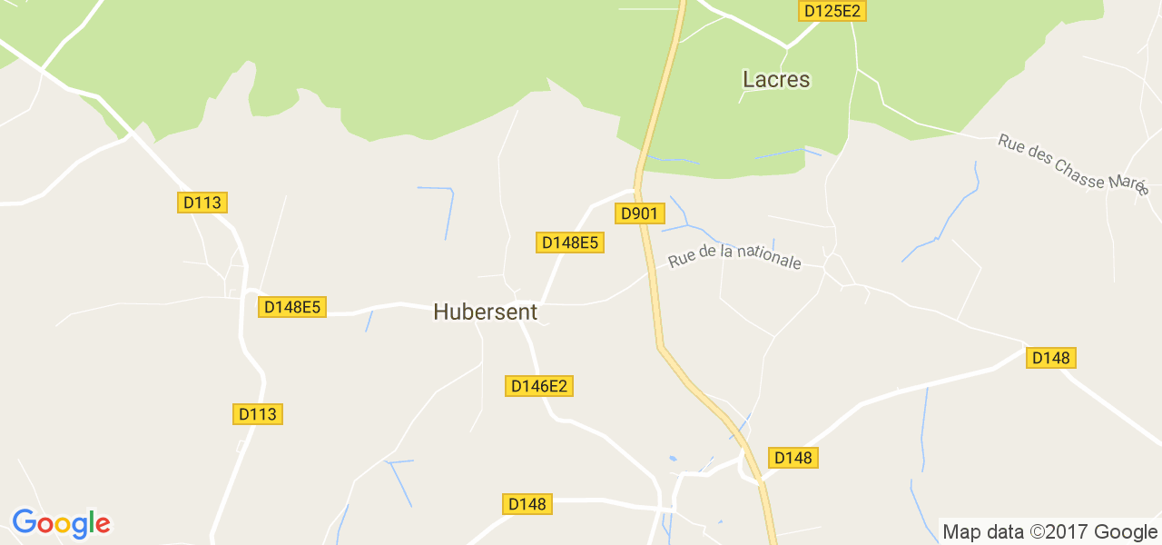 map de la ville de Hubersent