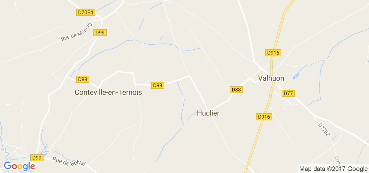 map de la ville de Huclier