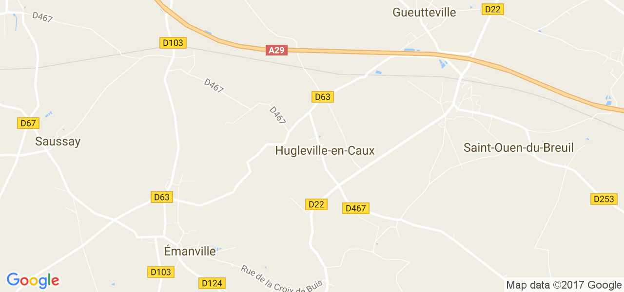 map de la ville de Hugleville-en-Caux