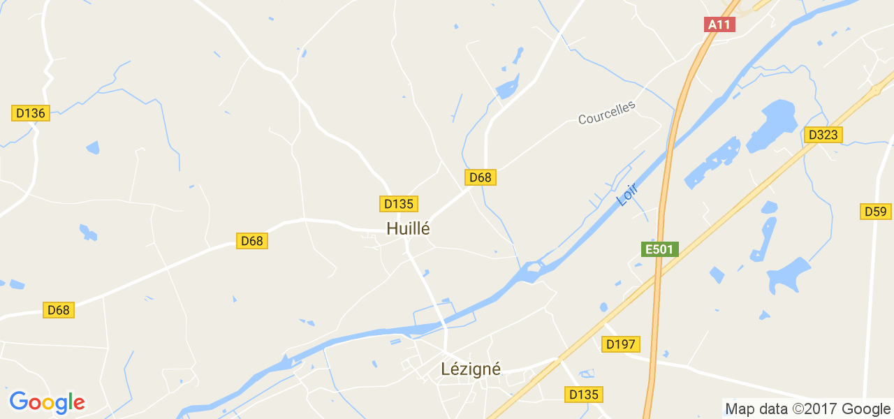 map de la ville de Huillé