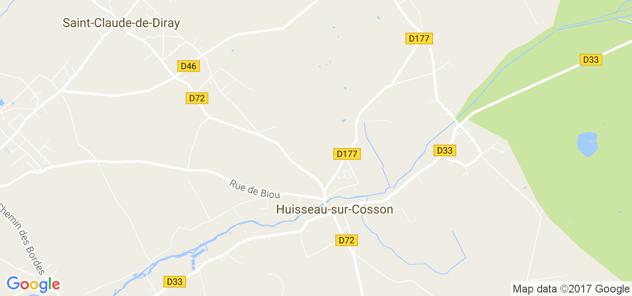 map de la ville de Huisseau-sur-Cosson