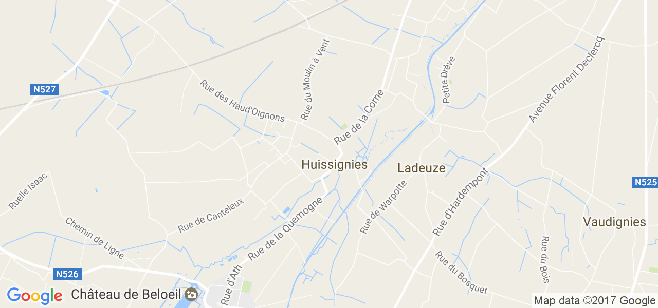 map de la ville de Huissignies