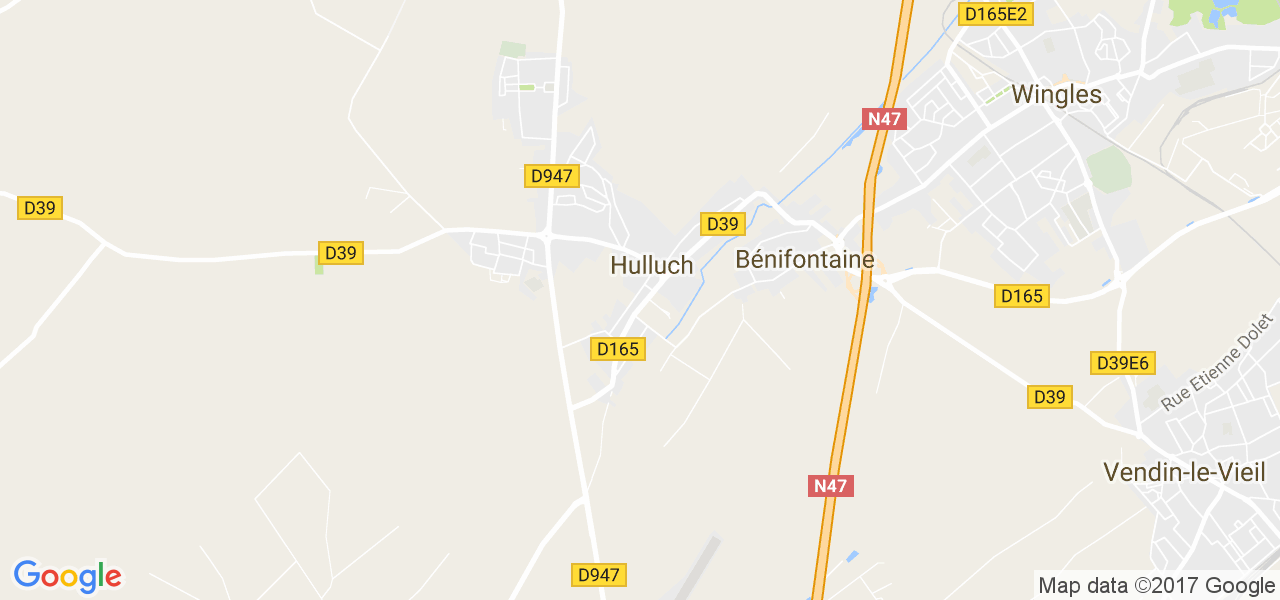 map de la ville de Hulluch