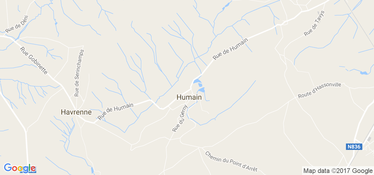 map de la ville de Humain