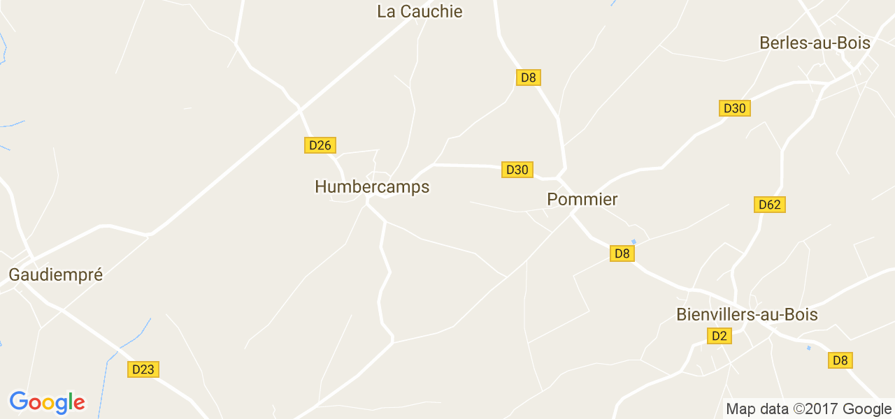 map de la ville de Humbercamps