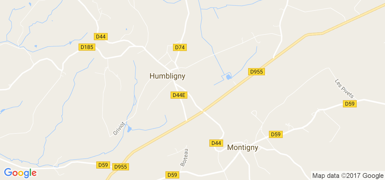 map de la ville de Humbligny