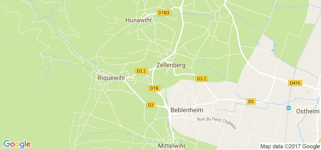 map de la ville de Hunawihr