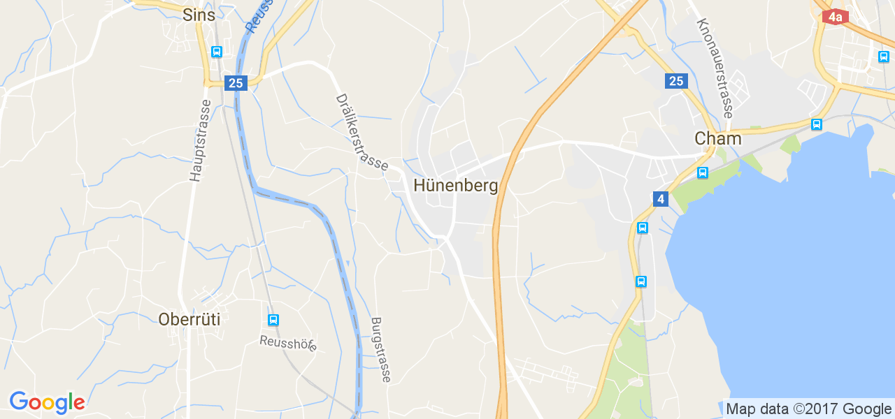 map de la ville de Hünenberg