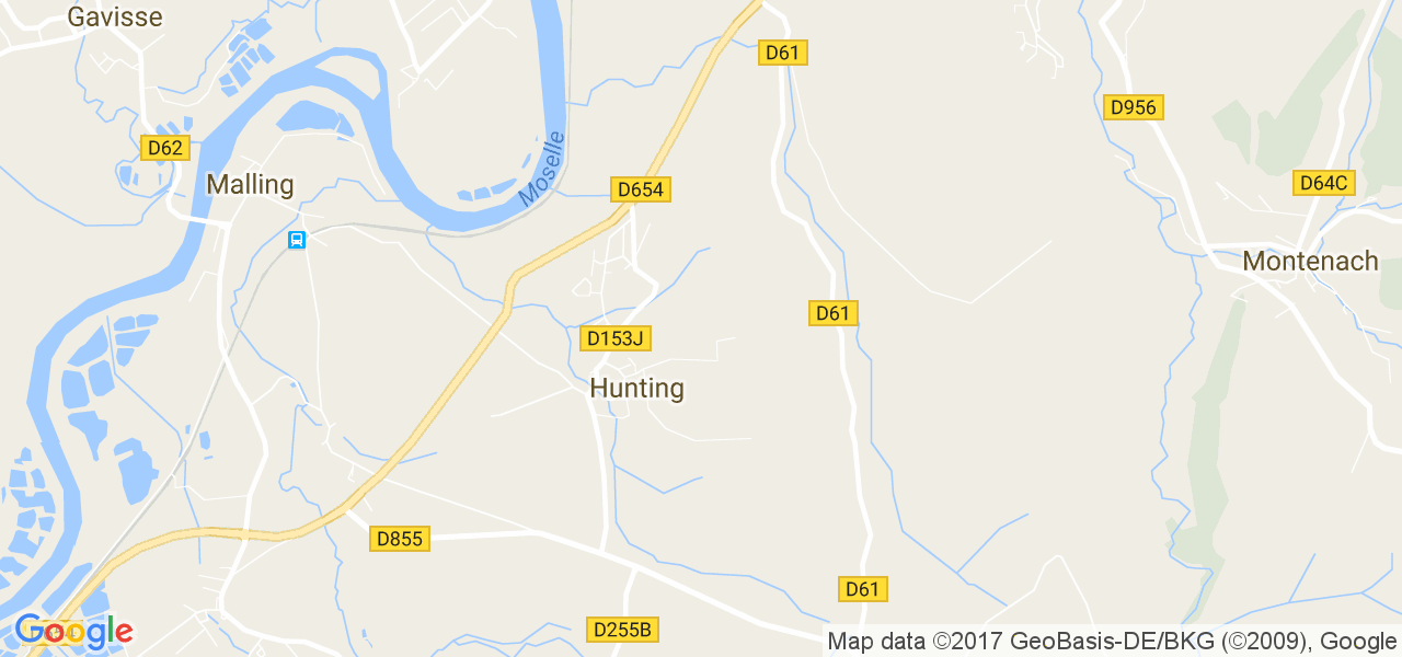 map de la ville de Hunting