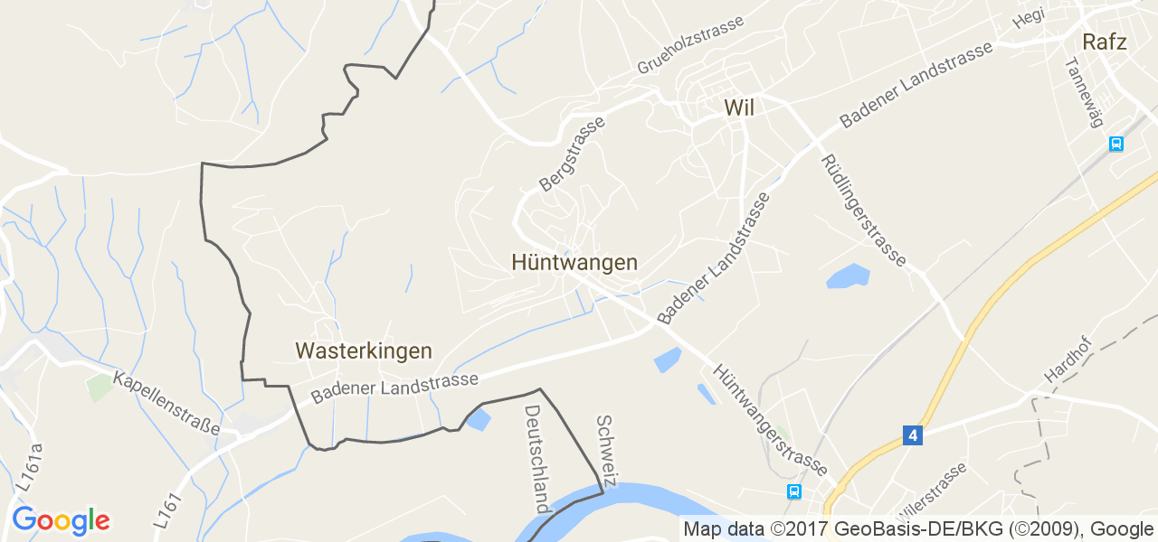 map de la ville de Hüntwangen