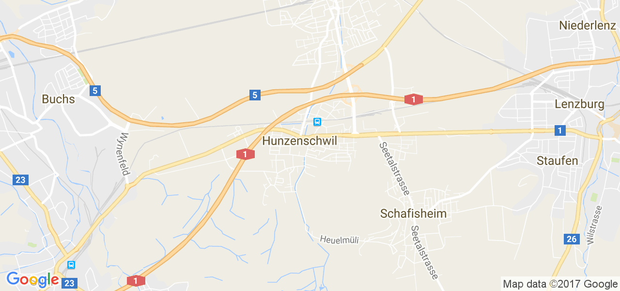 map de la ville de Hunzenschwil