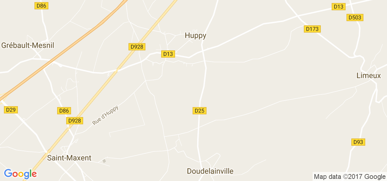 map de la ville de Huppy