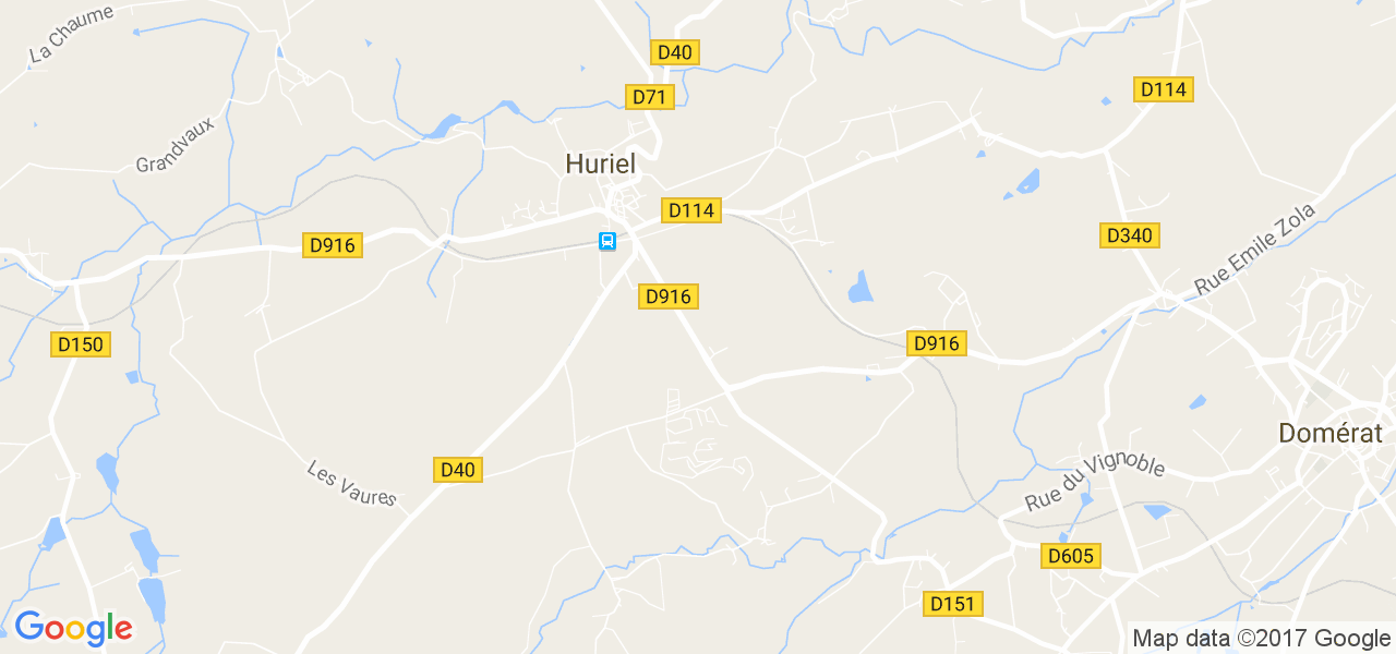 map de la ville de Huriel