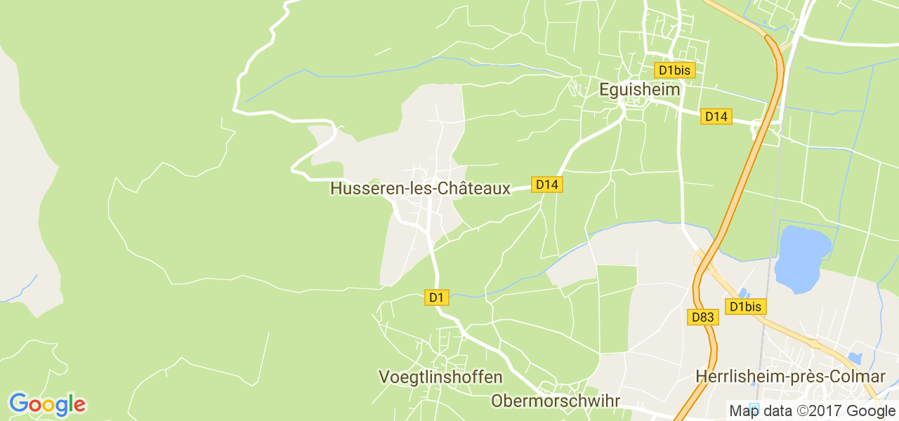 map de la ville de Husseren-les-Châteaux