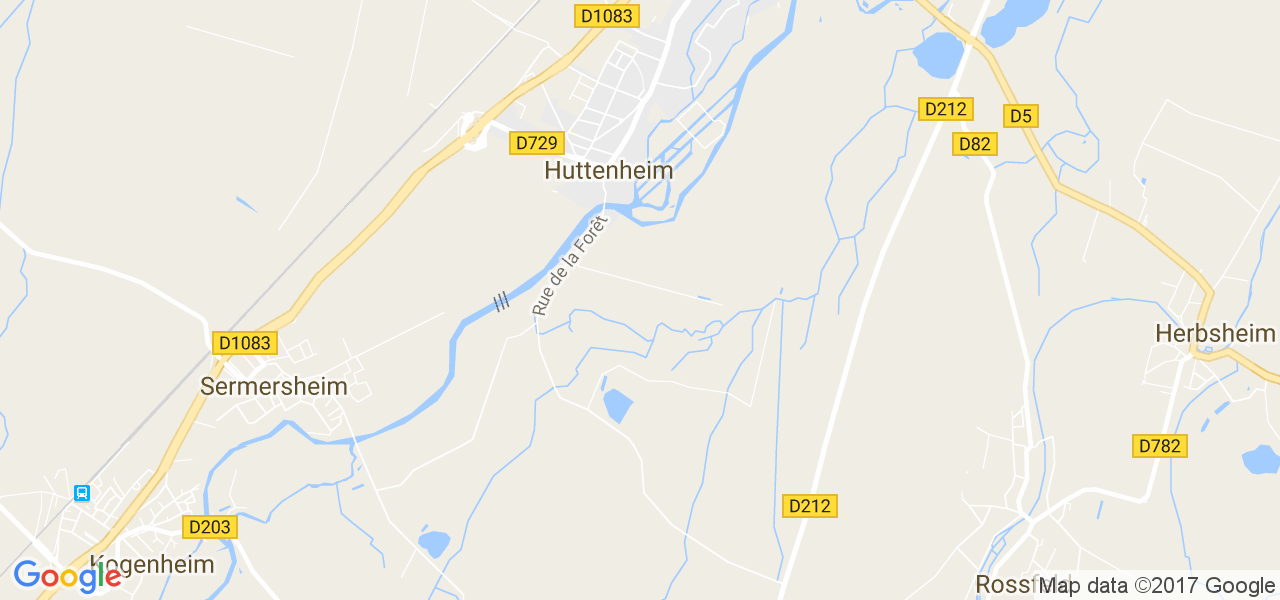 map de la ville de Huttenheim