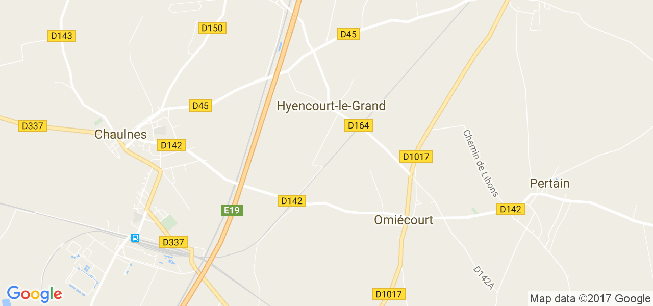 map de la ville de Hyencourt-le-Grand