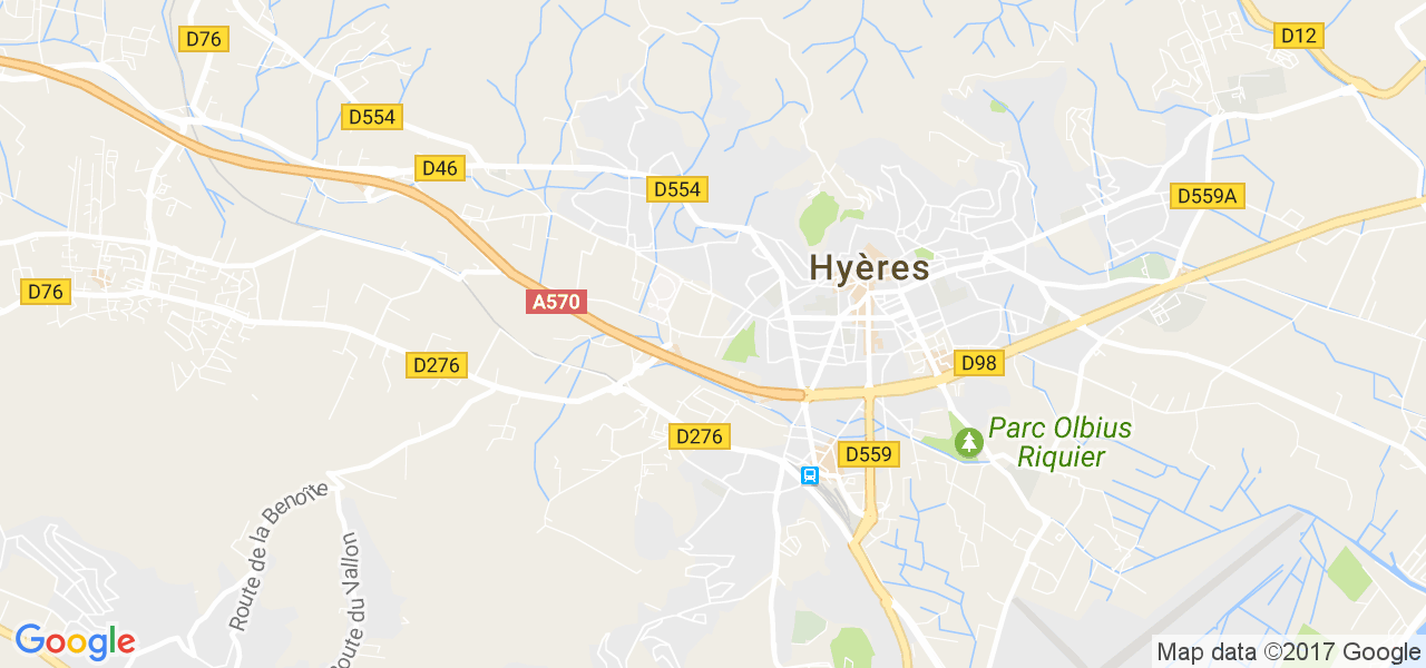 map de la ville de Hyères