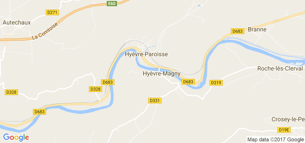 map de la ville de Hyèvre-Magny