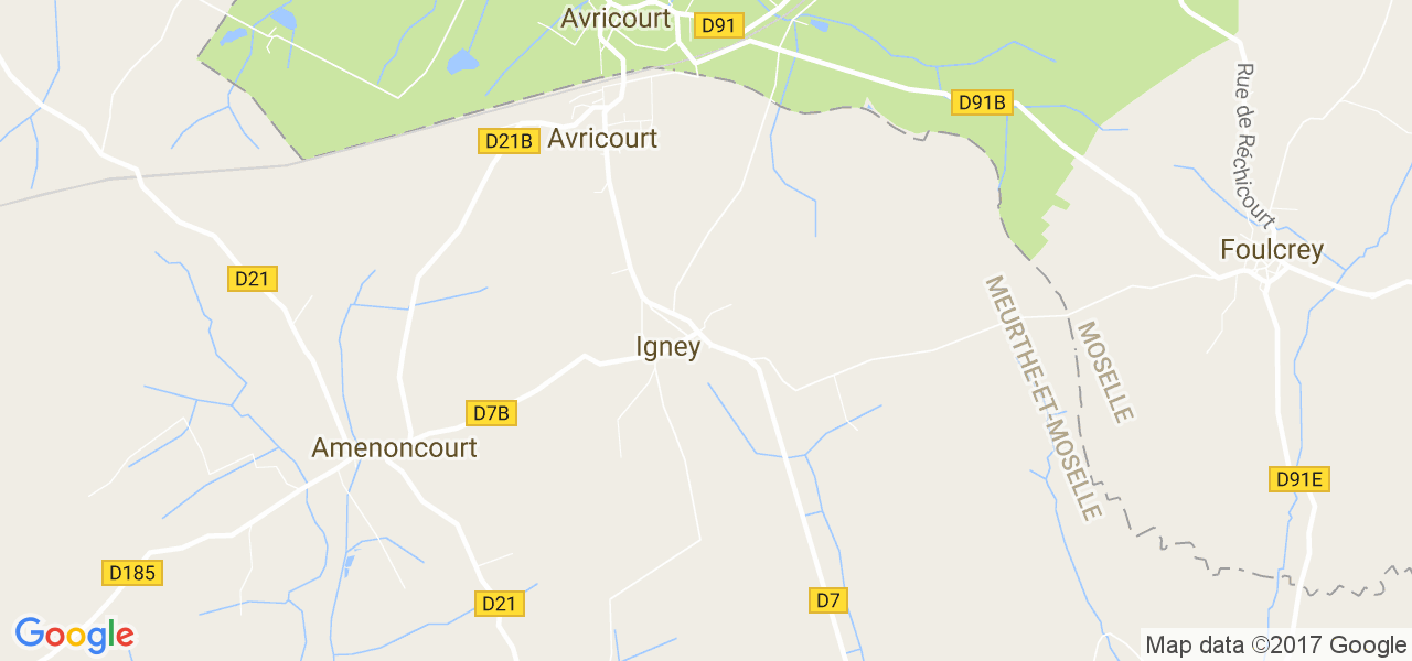 map de la ville de Igney