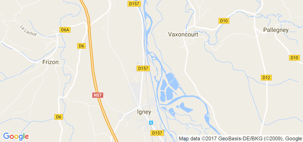 map de la ville de Igney