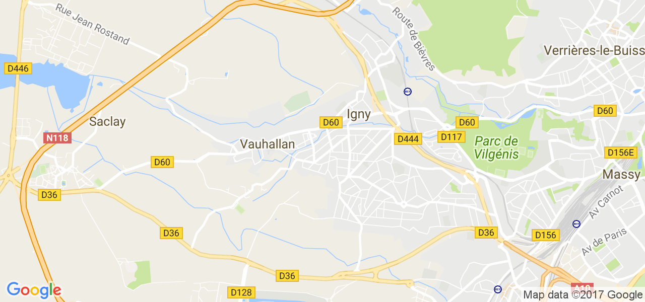map de la ville de Igny