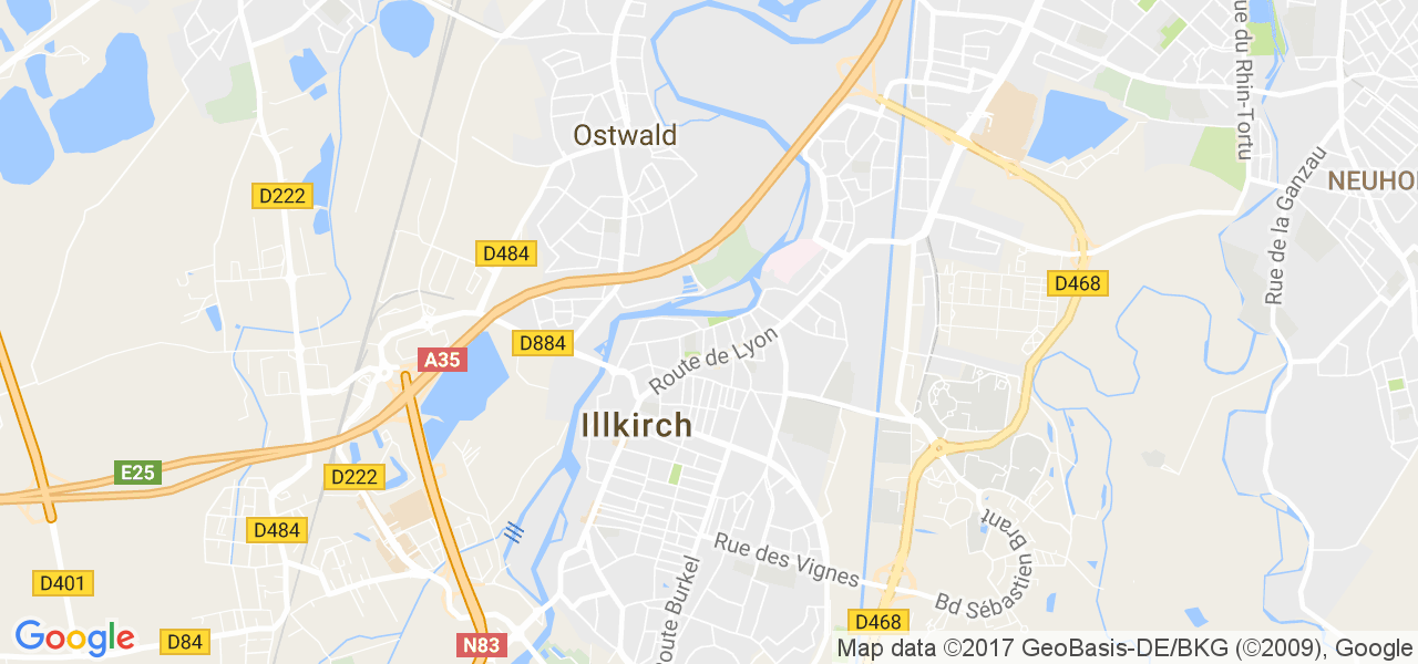 map de la ville de Illkirch-Graffenstaden