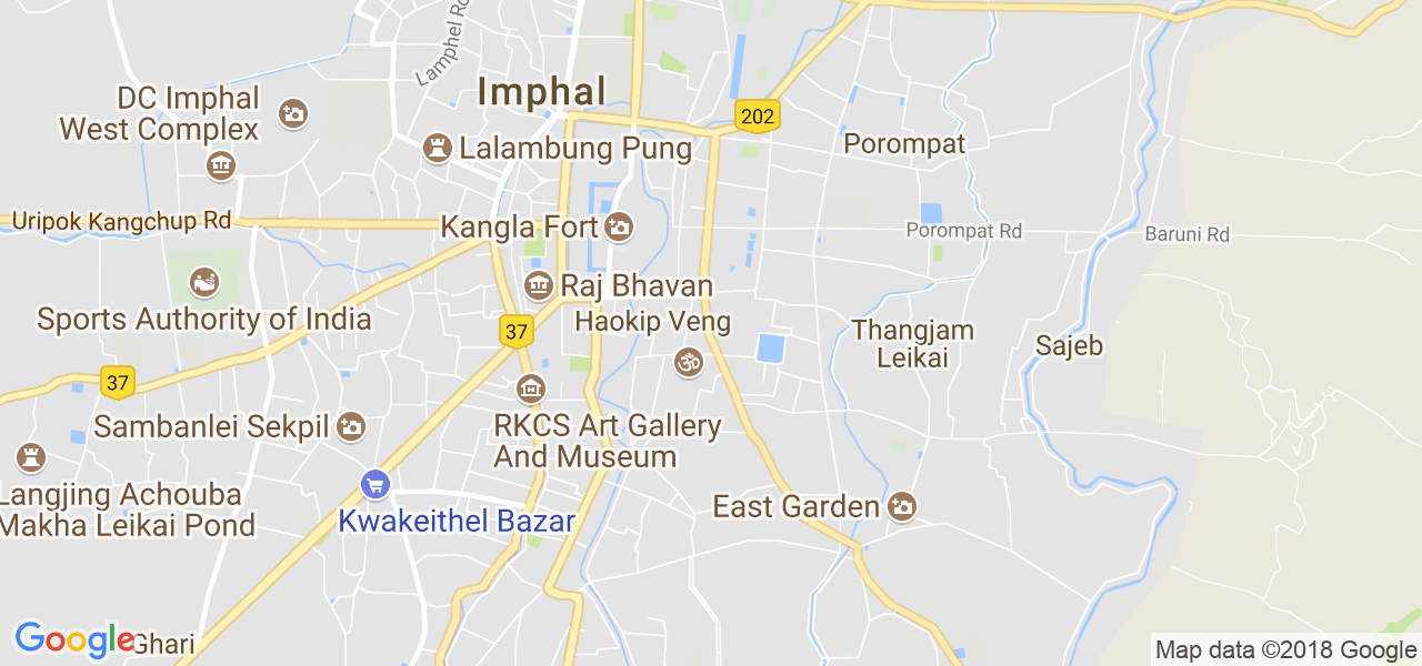 map de la ville de Imphal