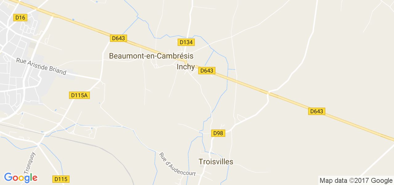 map de la ville de Inchy