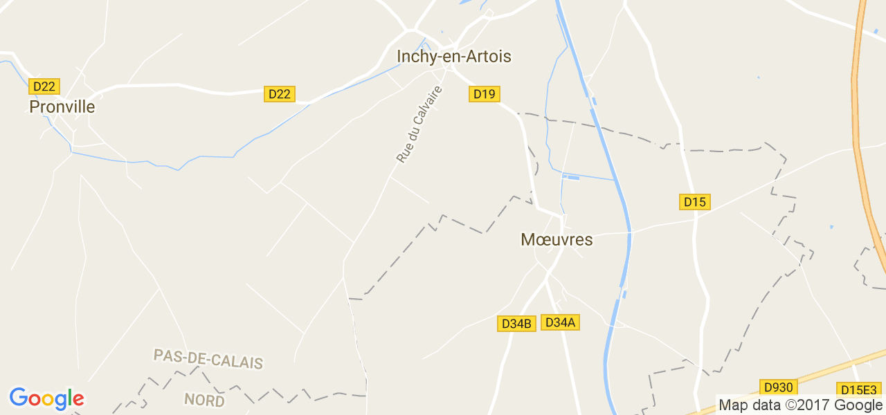 map de la ville de Inchy-en-Artois