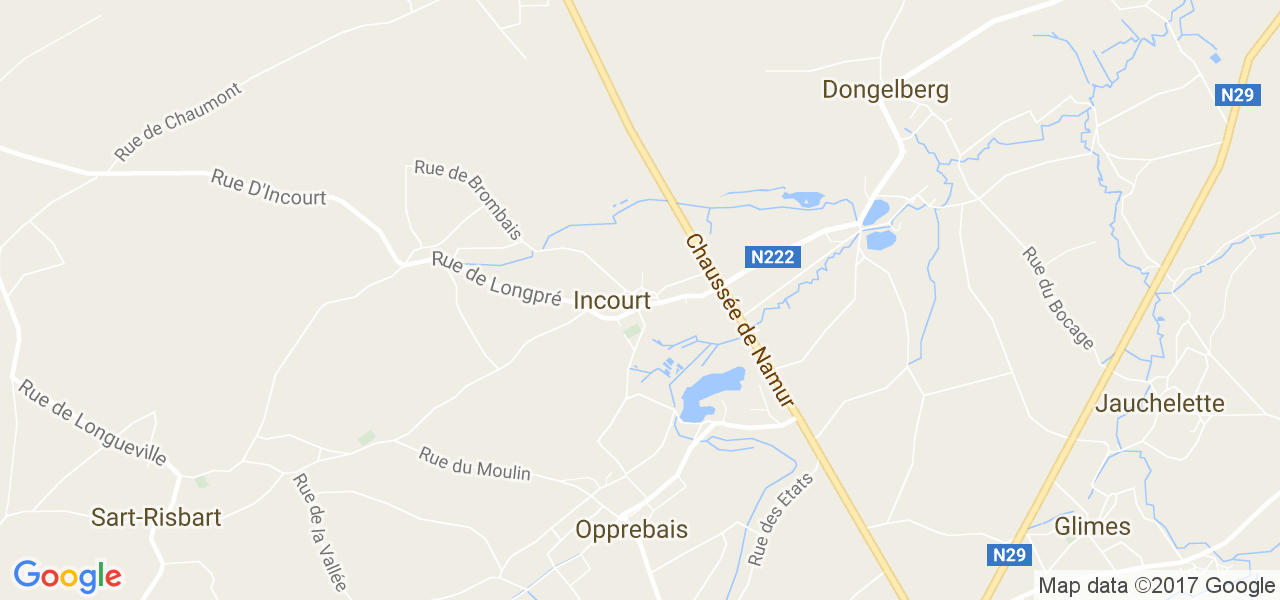 map de la ville de Incourt