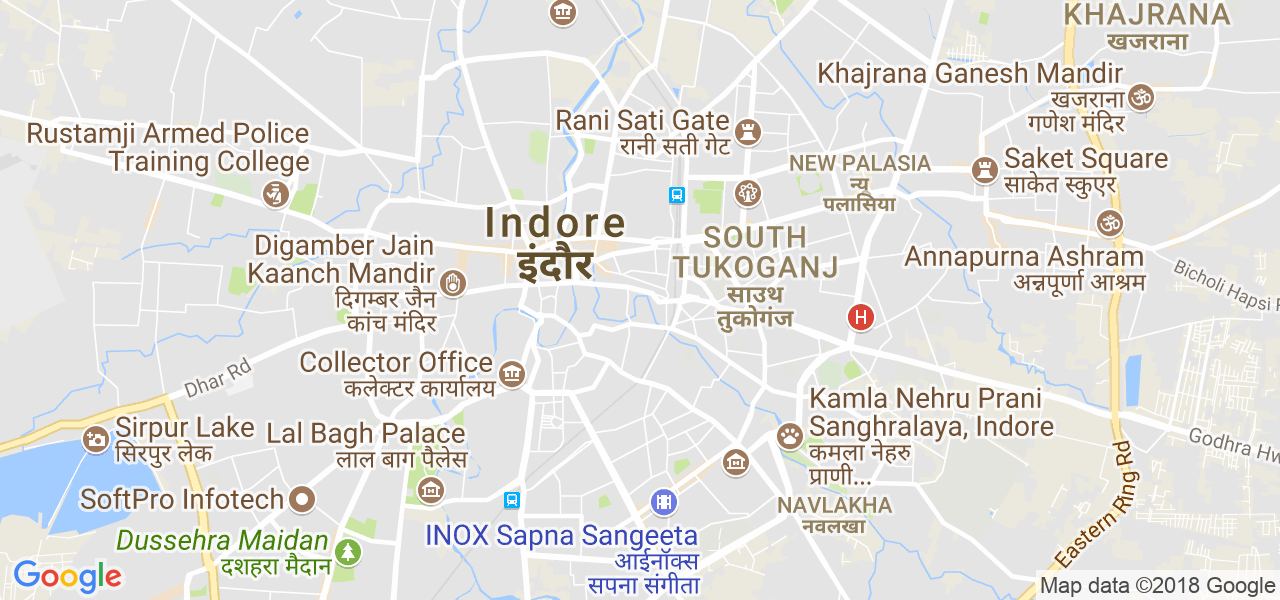 map de la ville de Indore