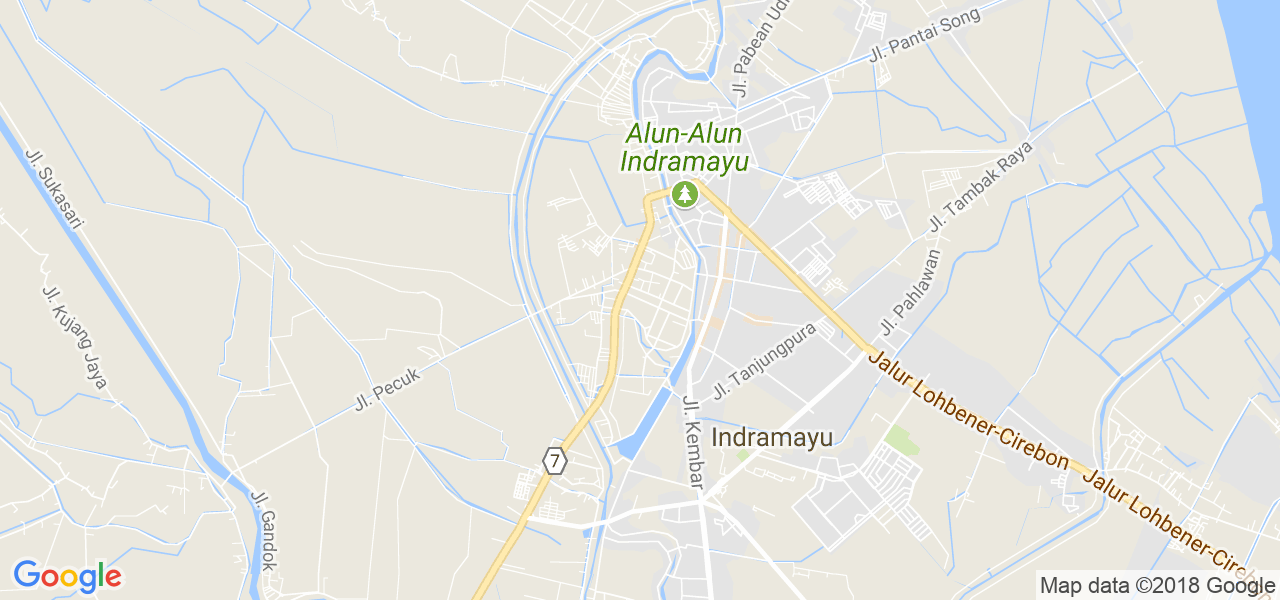 map of the city of Indramayu