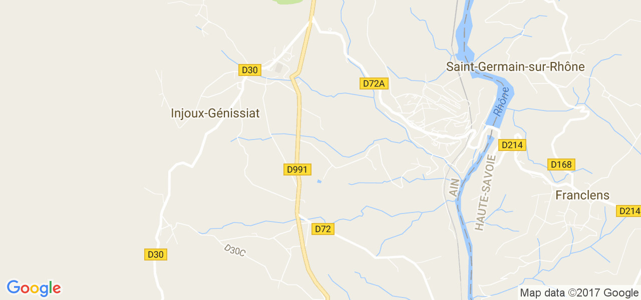 map de la ville de Injoux-Génissiat