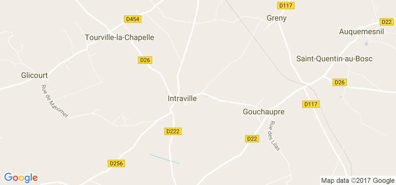 map de la ville de Intraville