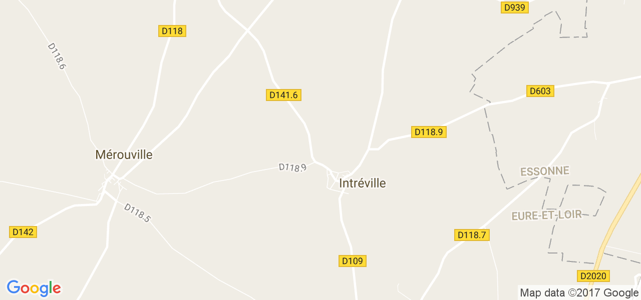 map de la ville de Intréville